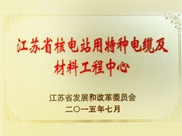 2015年江苏省核电站用特种电缆及资料工程中心